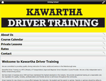 Tablet Screenshot of kawarthadrivertraining.com